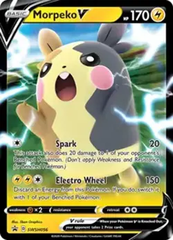 Morpeko V - SWSH056 - Pokemon Sword & Shield Promo Ultra Rare Holo Card NM - Image 1