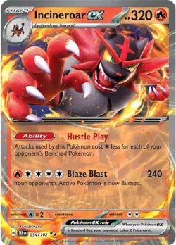 Incineroar ex - 034/162 - Pokemon Temporal Forces Ultra Rare Card NM - Image 1