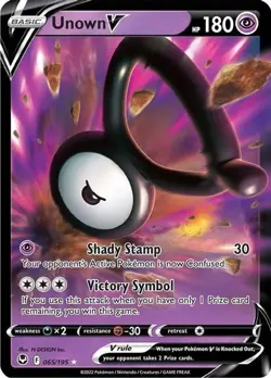 Unown V - 065/195 - Pokemon Silver Tempest Sword & Shield Ultra Rare Card NM - Image 1
