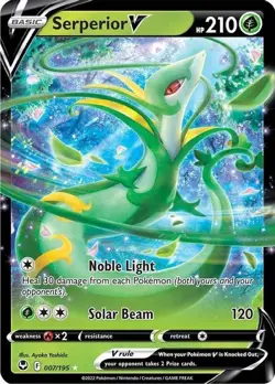 Serperior V - 007/195 - Pokemon Silver Tempest Sword & Shield Ultra Rare Card NM - Image 1