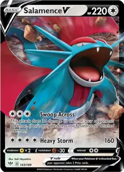 Salamence V - 143/189 - Pokemon Darkness Ablaze Sword Shield Ultra Rare Card NM - Image 1