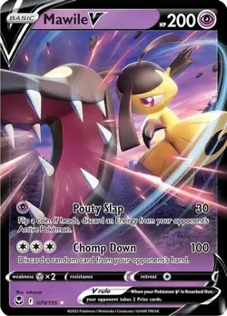 Mawile V - 070/195 - Pokemon Silver Tempest Sword & Shield Ultra Rare Card NM - Image 1