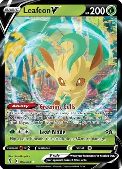 Leafeon V - 007/203 - Pokemon Evolving Skies Sword Shield Ultra Rare Card LP - Image 1