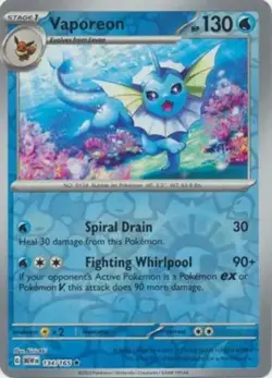 Vaporeon - 134/165 - Pokemon 151 Reverse Holo Rare Card NM - Image 1