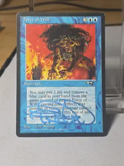 1X MTG Signed Force Of Will MP Free Ship - Image 1