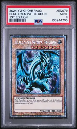 2024 YU-GI-OH! RA03 1ST ED #EN079 BLUE-EYES WHITE DRAGON PSA 9 - Image 1