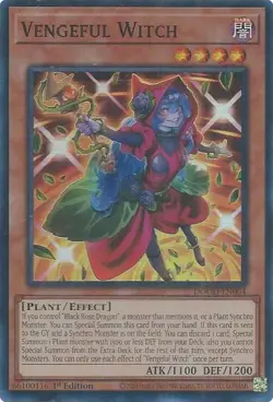 YuGiOh Vengeful Witch Super Rare 1st Edition NM (DOOD) - Image 1