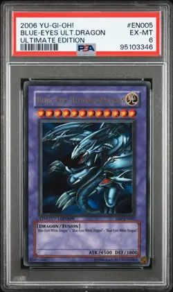 Yu-Gi-Oh! 2006 BLUE-EYES ULITMATE DRAGON JMP-EN005 - PSA 6 (Insanely low Pop 68) - Image 1