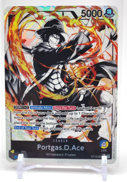 Portgas.D.Ace ST13-002 ALT ART English Leader Three Brothers One Piece Card NM - Image 1