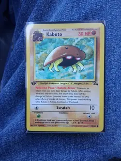 Pokemon TCG Kabuto Fossil 1st Edition Common Card 50/62 NM Condition - Image 1