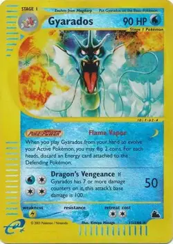 Gyarados - 11/144 - Pokemon Skyridge Reverse Holo Rare Card MP - Image 1