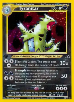 Tyranitar - 12/75 - Pokemon Neo Discovery 1st Edition Holo Rare Card WOTC LP - Image 1