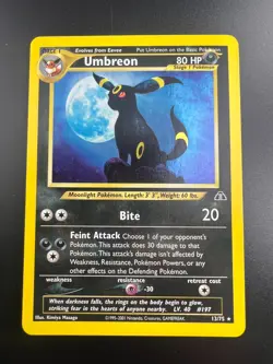 Umbreon - 13/75 - Pokemon Neo Discovery Unlimited Holo Rare Card WOTC LP - Image 1