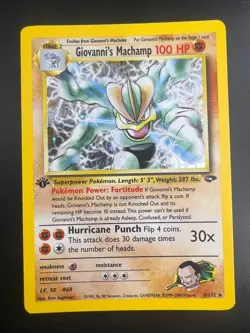 Giovanni's Machamp - 6/132 - Pokemon Gym Challenge 1st Edition Holo Rare Card NM - Image 1