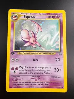Espeon - 1/75 - Pokemon Neo Discovery 1st Edition Holo Rare Card WOTC LP - Image 1