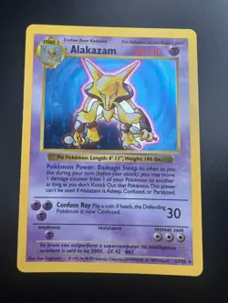 Alakazam - 1/102 - Pokemon Base Set Shadowless Holo Rare Card WOTC NM - Image 1