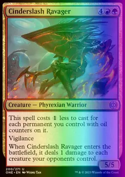 MTG Cinderslash Ravager (200/493) Phyrexia All Will Be One NM FOIL - Image 1