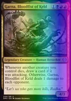 MTG Garna, Bloodfist of Keld (200/462) Dominaria United NM FOIL - Image 1