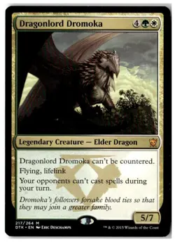MTG Dragonlord Dromoka - Dragons of Tarkir Moderately Played English - Image 1