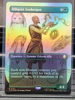 Diligent Zookeeper (*Foil Borderless*) R Avatar: The Last Airbender 327 NM - Image 1