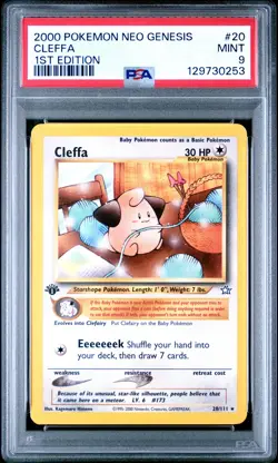 2000 POKEMON NEO GENESIS 1ST ED #20 CLEFFA PSA 9 - Image 1