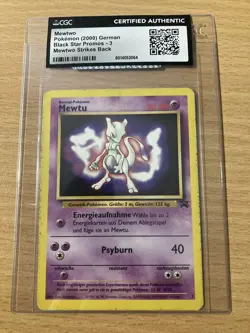 CGC authentic mewtwo black star promo 2000 german Pokemon - Image 1