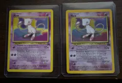 2000 WOTC POKEMON LEAGUE MEW #8 BLACK STAR /#9 Holo Mew PROMO UNPLAYED - Image 1