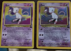 2000 WOTC POKEMON LEAGUE MEW #8 BLACK STAR /#9 Holo Mew PROMO UNPLAYED - Image 2