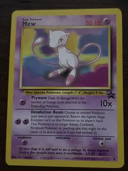 2000 WOTC POKEMON LEAGUE MEW #8 BLACK STAR /#9 Holo Mew PROMO UNPLAYED - Image 3