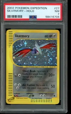 PSA 7 NM Pokemon Skarmory Expedition Holo 27/165 - Image 1