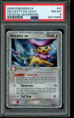PSA 8 NM-MT Pokemon Delcatty EX Crystal Guardians Holo 91/100 - Image 1