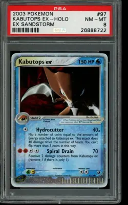 PSA 8 NM-MT Pokemon Kabutops EX EX Sandstorm Holo 97/100 - Image 1