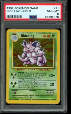 PSA 8 NM-MT Pokemon Nidoking Base Set Holo 11/102 - Image 1