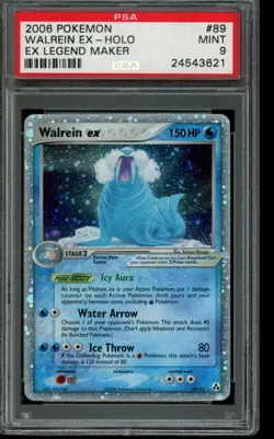 PSA 9 MINT Pokemon Walrein EX EX Legend Maker Holo 89/92 - Image 1