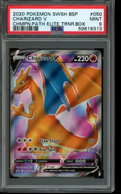 PSA 9 MINT Pokemon Charizard V Champion’s Path Elite Trainer Box Holo SWSH050 - Image 1
