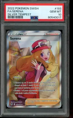 PSA 10 GEM MINT Pokemon Serena Silver Tempest Full Art Trainer 193/195 - Image 1