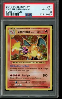 PSA 8 NM-MT Pokemon Charizard XY Evolutions Holo 11/108 - Image 1