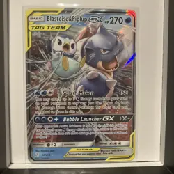 Pokemon TCG Blastoise & Piplup GX Tag Team Cosmic Eclipse 38/236 NM Sun & Moon - Image 1