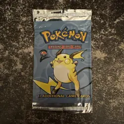 Vintage 1999 Pokemon TCG Base Set 2 Raichu Empty Booster Pack Wrapper - Image 1
