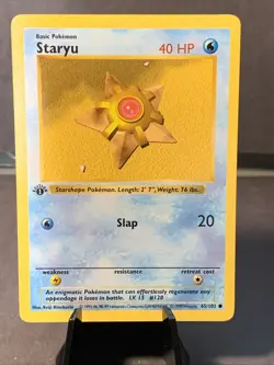 Pokemon TCG Staryu #65/102 Base Set Shadowless Regular 1st Edition WOTC VTG 1999 - Image 1