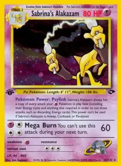 Sabrina's Alakazam - 16/132 - Pokemon Gym Challenge 1st Edition Holo WOTC NM-LP - Image 1