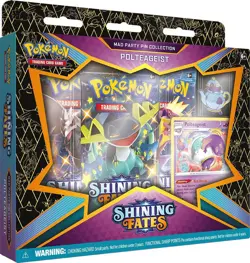 Pokemon TCG Shining Fates Mad Party Pin Box Polteageist Sealed - Image 1