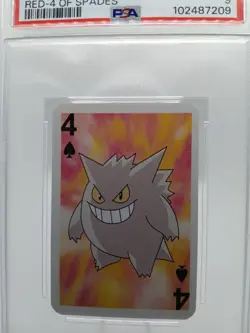 1999 BICYCLE MINI POKEMON GENGAR PSA 9 MINT NINTENDO RED 4 OF SPADES CARD GAME - Image 2