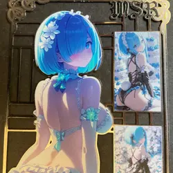 Goddess Story Gold METAL Card - Maiden Party - Serial Number #/200! Rem Bikini - Image 3