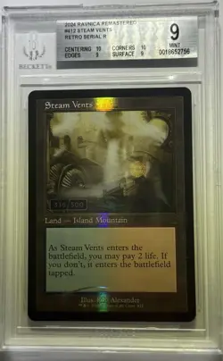 Steam Vents Serialized MTG BGS 9 336/500 - Image 2