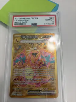 2023 Pokemon Charizard EX Obsidian Flames Holo Hyper Rare Card 228/197 PSA 10 - Image 1