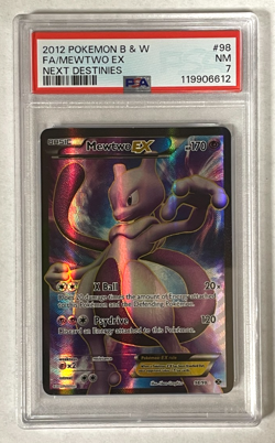 Mewtwo EX Full Art PSA 7 NM 2012 Pokemon B & W Next Destinies #98/99 - Image 1