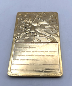 1999 Pokemon Gold Plated Charizard Metal Card - Burger King Promo - Vintage - Image 4