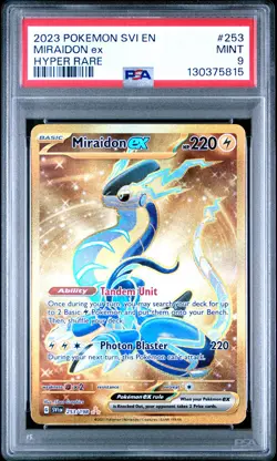 2023 POKEMON SVI EN-SCARLET & VIOLET HYPER RARE #253 MIRAIDON EX PSA 9 - Image 1