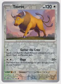 Tauros 128/165 Reverse Holo Scarlet & Violet 151 NM - Pokemon TCG - Image 1
